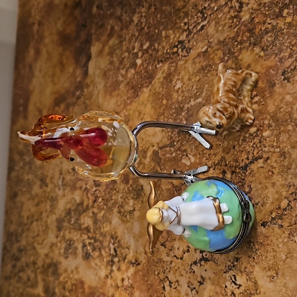 ROOSTER Angel Trinket Box And WADE FIGURE